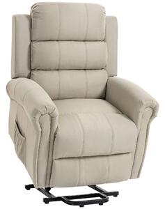 HOMCOM Poltrona alzapersona elettrica, poltrona relax elettrica con funzione massaggio e riscaldamento, 87 x 87,5 x 108 cm, beige | Aosom Italy