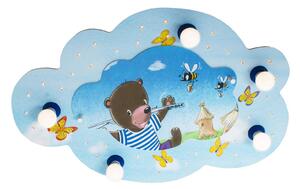 Elobra Plafoniera Orso con nuvola angeli, blu