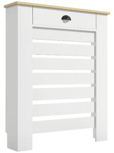 HOMCOM Copritermosifone in MDF con Cassetto 78x19x95,5 cm Bianco | Aosom Italy