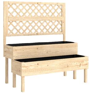 Outsunny Aiuola rialzata con traliccio 2 livelli cassone elevato con 2 scomparti, legno 108 x 62 x 120 cm | Aosom Italy