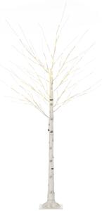 Albero di Natale Artificiale Bianco 180cm con 96 Luci LED 12 Rami Modellabili