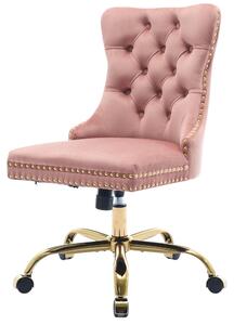 Sedia da ufficio imbottita con schienale alto, regolabile in altezza e girevole, colore rosa