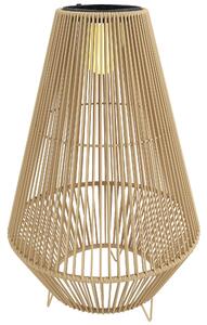 Lampada Solare Impermeabile con Accensione Automatica, in Rattan e Acciaio, 35x35x55 cm, Giallo
