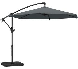 Outsunny Ombrellone a Sbalzo con Base a Croce, in Metallo e Poliestere, 302x295x242 cm, Grigio Scuro | Aosom Italy