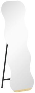 HOMCOM Specchio a figura intera senza cornice, con base in legno, Nero | Aosom Italy