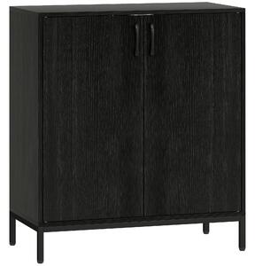 HOMCOM Credenza Moderna con 2 Porte, Ripiano Regolabile e Base Rialzata 80x40x90 cm Nero | Aosom Italy
