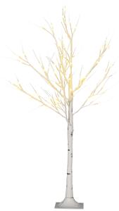 HOMCOM Albero di Natale Bianco Piccolo in PP e Metallo con 72 Luci LED per Interni ed Esterni, 17x17x120 cm|Aosom