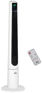 HOMCOM Ventilatore a Torre 50W a 3 Modalità e 3 Velocità con Timer da 12h, in ABS, Ø32x118.2 cm, Bianco|Aosom
