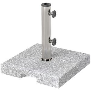 Outsunny Base per Ombrellone Quadrata in Granito da 21 kg con Maniglie e 2 Manopole Regolabili, Grigio | Aosom Italy