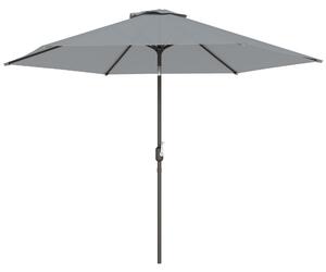 Outsunny Ombrellone da Giardino 3x3 m Inclinabile con Apertura a Manovella, in Metallo e Poliestere, Grigio | Aosom Italy