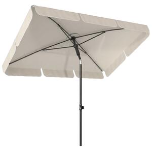 Outsunny Ombrellone Rettangolare con 3 Inclinazioni, in Metallo e Poliestere, 183x122x222 cm, Beige | Aosom Italy