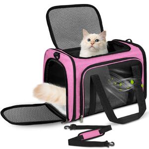 Borsa da trasporto pieghevole per cani e gatti, dotata di un comodo materassino imbottito