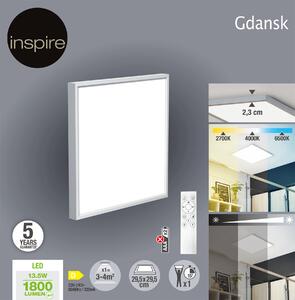 Pannello LED Gdansk 29.5x30 cm cct regolazione da bianco caldo a bianco freddo, 1800LM INSPIRE