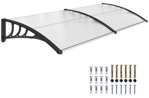 Outsunny Pensilina da Esterno 195x75cm in Policarbonato e Alluminio, Tettoia per Finestre e Porte, Bianco|Aosom