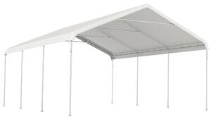 Carport Garage Portatile 500x600x310 cm 2 Posti Auto in Acciaio Galvanizzato Crema