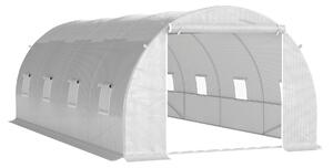 Outsunny Serra da Giardino a Tunnel Per Piante in PE con Tubi di Ferro 600 X 300 X 200cm Bianco|Aosom