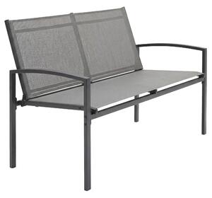 Panca da Giardino 112x66x80 cm 2 posti in Tessuto Texteline e Metallo Grigio