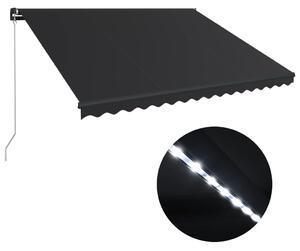 Tenda da Sole Retrattile Manuale con LED 400x300 cm Antracite