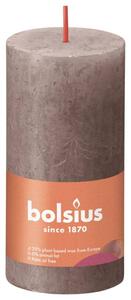 Bolsius Candele Rustiche a Colonna Shine 4 pz 130x68mm Rosso Vellutato