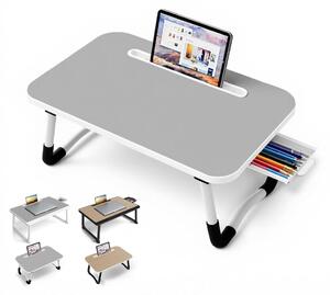 Tavolino portatile per laptop e colazione - Grigio - 48x30 cm
