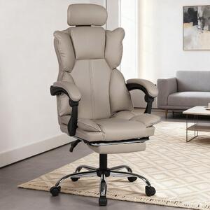Sedia da gioco ergonomica con memory foam, poggiapiedi, girevole, color kaki