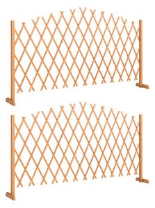 Outsunny 2 Pannelli Recinzione Espandibili, Giardino in Legno, 180x30x103 cm, Marrone | Aosom Italy