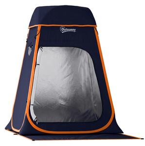 Outsunny Tenda Doccia Pop-Up Impermeabile con Tetto Rimovibile, in Poliestere 190T e Acciaio, 152x152x200 cm, Blu Scuro | Aosom Italy