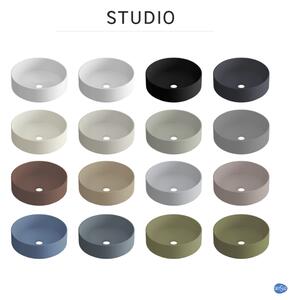 Lavabo free-standing d'appoggio tondo Studio in ceramica L 37 x P 37 x H 12 cm nero