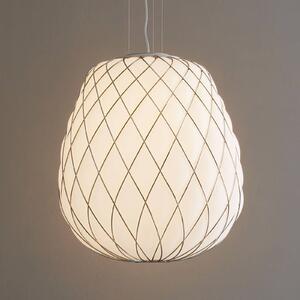 Lampada a sospensione LED Pinecone di vetro bianco