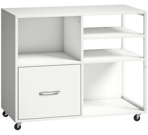 HOMCOM tavolo stampante con ruote e cassetto A4, ideale per casa e ufficio. | Aosom Italy