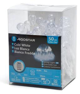 Aigostar - Catena decorativa da esterno LED 50xLED/8 funzioni 5,3m IP44 bianco freddo