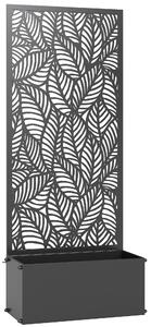 Outsunny Fioriera con traliccio, vaso per fiori, con schermo di privacy, per piante rampicanti, metallo, 45 x 21,5 x 110 cm, nero | Aosom Italy