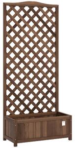 Outsunny Fioriera con Traliccio vasca per fiori 76 x 36 x 170 cm Fondo a doghe Legno di abete pre-oliato marrone scuro | Aosom Italy