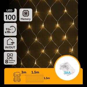 Aigostar - Catena luminosa LED per esterni 100 LED/8 funzioni 4,5x1,5m IP44 bianco caldo