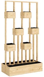 Outsunny Aiuola rialzata con grigliato, Cassone in legno per piante, Fioriera 90 x 45 x 170 cm | Aosom Italy