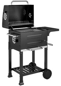 Outsunny Barbecue a Carbone con Termometro per Patio e Giardino, Nero | Aosom Italy