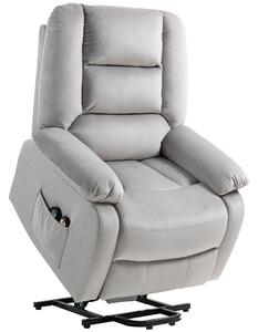 HOMCOM Poltrona alzapersone con funzione massaggio, 90x93x110cm, Grigio chiaro | Aosom Italy