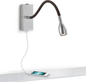 Knapstein Applique a LED Milos nichel con attacco USB