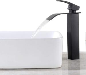 Auralum rubinetto bagno cascata nero 204 mm bocca alta miscelatore monocomando bagno