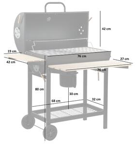 Carrello per barbecue a carbonella BBQ-Toro | Ø 42 x (L) 80 cm | Affumicatore a carbonella premium su ruote