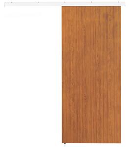 HOMCOM Porta Scorrevole 90x210 cm, Armadi Kit Montaggio, Binario, Effetto Legno Marrone | Aosom Italy