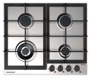 Glem Gas Piano Cottura 4 Fuochi a Gas Larghezza 59 cm in Acciaio Inox colore Inox - GTP64THIX Serie Professional