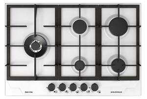 Glem Gas Piano Cottura 5 Fuochi a Gas Larghezza 74 cm Smaltato colore Bianco Opaco - GTP85THWH Serie Professional