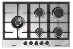 Glem Gas Piano Cottura 5 Fuochi a Gas Larghezza 74 cm in Acciaio Inox colore Inox - GTP85THIX Serie Professional