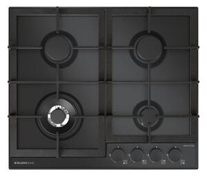 Glem Gas Piano Cottura 4 Fuochi a Gas Larghezza 59 cm Smaltato colore Nero Opaco - GTP64THBK Serie Professional