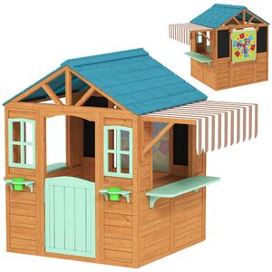 AIYAPLAY Casetta bambini con banco vendita e lavagna, Multicolore | Aosom Italy