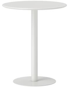 HOMCOM Tavolo da Cucina Rotondo per 2 Persone dal Design Moderno in Acciaio, Ø60x72 cm, Bianco | Aosom Italy