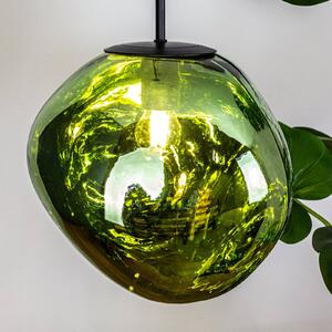 Eco-Light Lampada a sospensione Canopus, verde, Ø 28 cm, vetro, E27