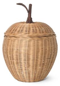 Ferm LIVING cestino portaoggetti Apple, rattan, altezza 28 cm