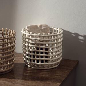 Ferm LIVING Cestino in ceramica, rotondo, Ø 23,5 cm, bianco, ceramica